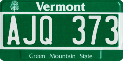 VT license plate AJQ373