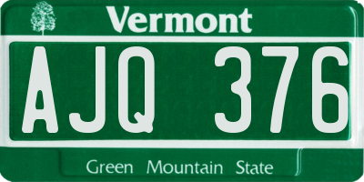 VT license plate AJQ376