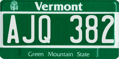 VT license plate AJQ382