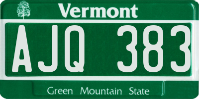 VT license plate AJQ383