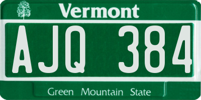VT license plate AJQ384