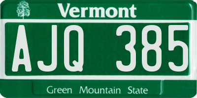 VT license plate AJQ385