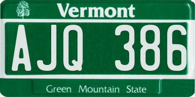 VT license plate AJQ386