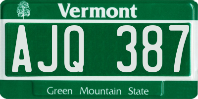 VT license plate AJQ387