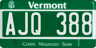 VT license plate AJQ388