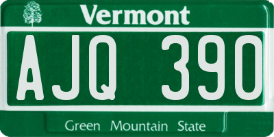 VT license plate AJQ390
