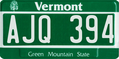 VT license plate AJQ394