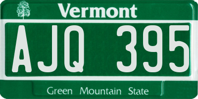 VT license plate AJQ395