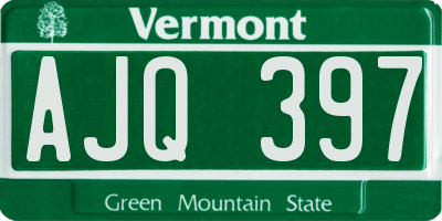 VT license plate AJQ397