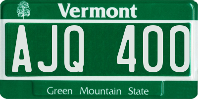 VT license plate AJQ400