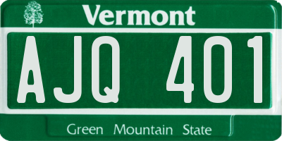 VT license plate AJQ401