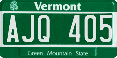 VT license plate AJQ405