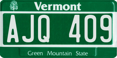 VT license plate AJQ409