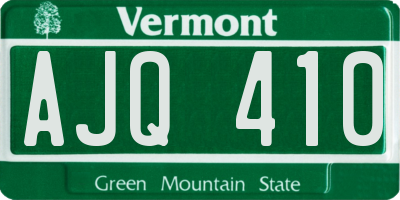 VT license plate AJQ410