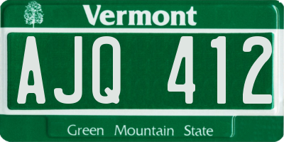 VT license plate AJQ412