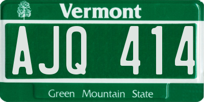 VT license plate AJQ414