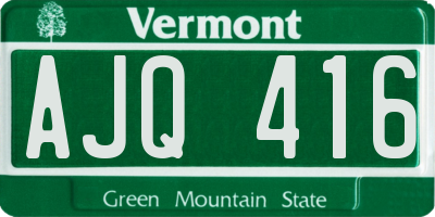 VT license plate AJQ416