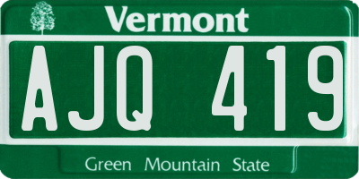 VT license plate AJQ419