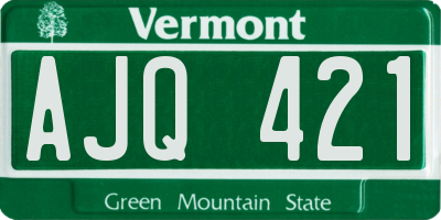 VT license plate AJQ421