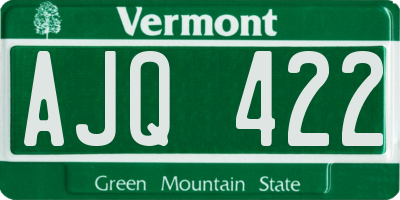 VT license plate AJQ422