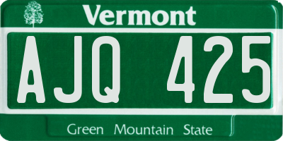 VT license plate AJQ425