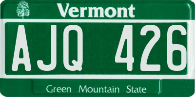 VT license plate AJQ426