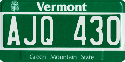 VT license plate AJQ430