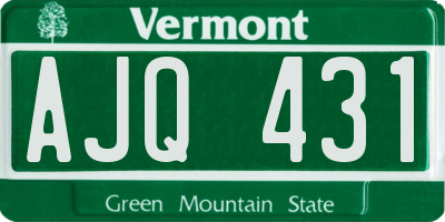 VT license plate AJQ431