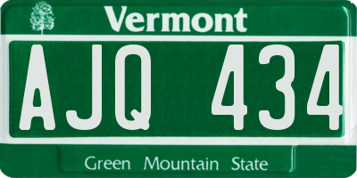 VT license plate AJQ434