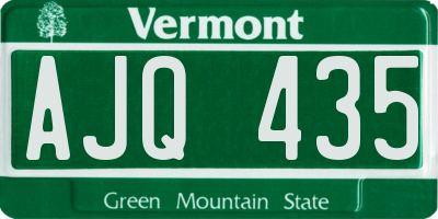 VT license plate AJQ435