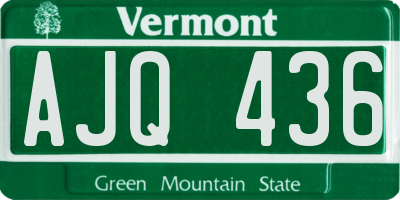 VT license plate AJQ436