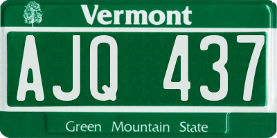 VT license plate AJQ437