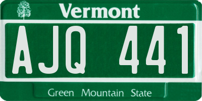 VT license plate AJQ441