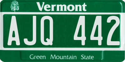VT license plate AJQ442