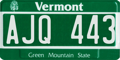 VT license plate AJQ443