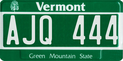VT license plate AJQ444
