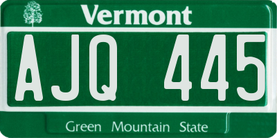VT license plate AJQ445