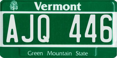 VT license plate AJQ446