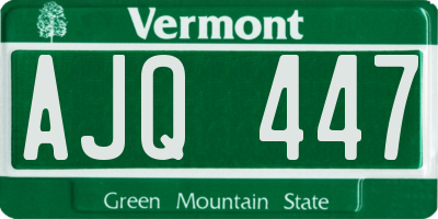 VT license plate AJQ447
