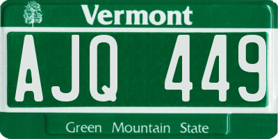 VT license plate AJQ449