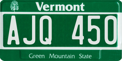 VT license plate AJQ450