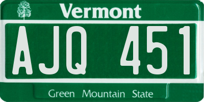 VT license plate AJQ451
