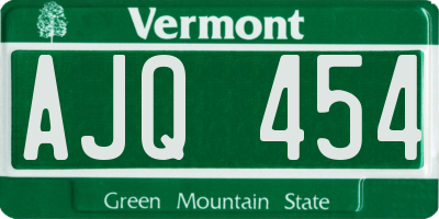 VT license plate AJQ454
