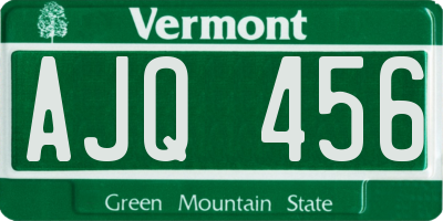 VT license plate AJQ456