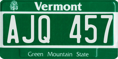 VT license plate AJQ457