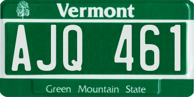 VT license plate AJQ461