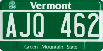 VT license plate AJQ462