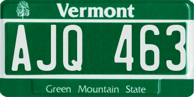VT license plate AJQ463