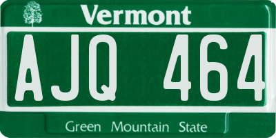 VT license plate AJQ464
