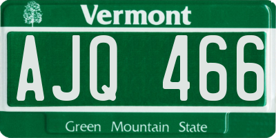 VT license plate AJQ466